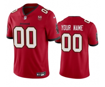Men's Tampa Bay Buccaneers Active Player Custom Red 2025 50th Anniversary Patch Vapor Limited Football Stitched Jersey