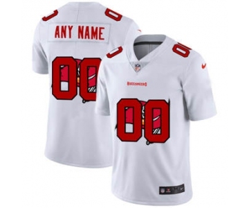 Men's Tampa Bay Buccaneers Custom White Team Logo Dual Overlap Limited Football Jersey