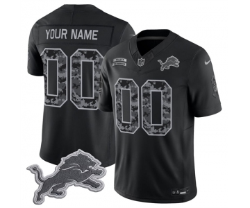 Men's Detroit Lions Active Player Custom Black F.U.S.E. 2026 Salute to Service Limited Football Stitched Jersey