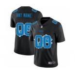 Men's Detroit Lions Custom Team Logo Dual Overlap Limited Football Jersey Black