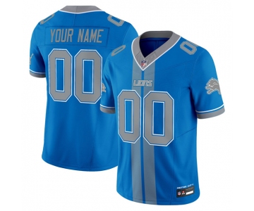 Men's Detroit Lions Customized Blue 2025 F.U.S.E. 'Motor City Racing Edition' Vapor Limited Stitched Jersey