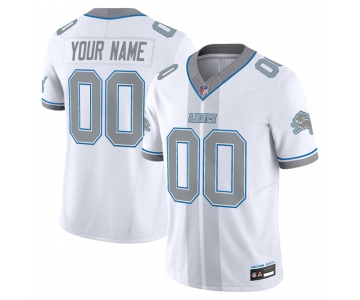 Men's Detroit Lions Customized White 2025 F.U.S.E. 'Motor City Racing Edition' Vapor Limited Stitched Jersey
