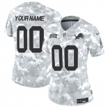 Women's Detroit Lions Active Player Custom 2024 F.U.S.E Arctic Camo Salute To Service Limited Stitched Jersey