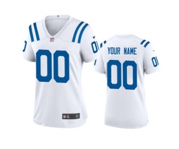 Women's Colts White Custom 2020 New Football Game Jersey