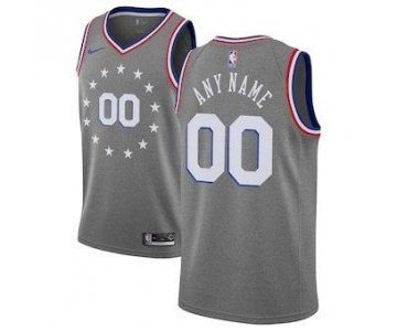 Men's Philadelphia 76ers 2018-19 Swingman Custom Jersey - City Edition - Charcoal