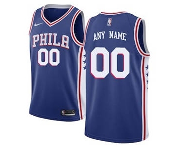 Philadelphia 76ers Blue Swingman Custom Basketball Jersey - Icon Edition