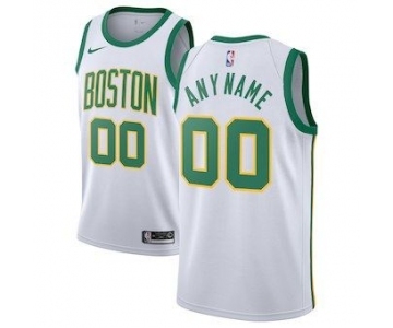Men's Boston Celtics 2018-19 Swingman Custom Jersey - City Edition - White