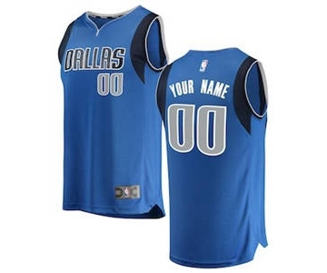 Men's Dallas Mavericks Blue Custom Basketball Jersey - Icon Edition