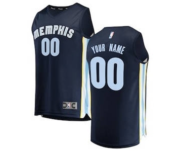 Men's Memphis Grizzlies Navy Custom Basketball Jersey - Icon Edition