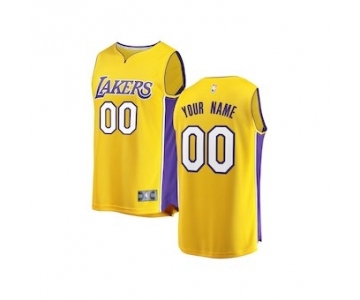 Youth Los Angeles Lakers Gold 2017-2018 Custom Basketball Jersey - Icon Edition