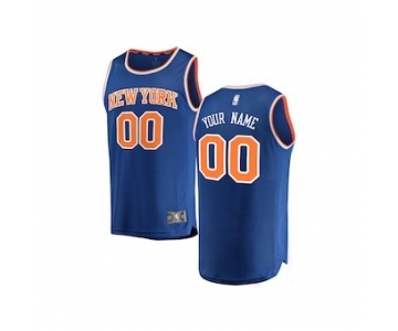 Youth New York Knicks Blue Custom Basketball Jersey - Icon Edition