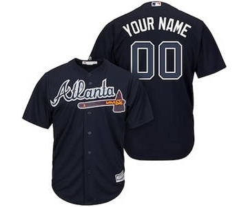 Men's Atlanta Braves Customized Navy Alternate Cool Base Custom Baseball Baseball Jersey