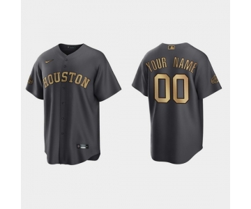 Men  Custom Houston Astros 2022 Mlb All Star Game Charcoal Replica Jersey