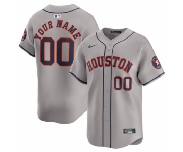 Men  Houston Astros Active Player Custom Grey 2024 Away Limited Stitched Baseball Jersey