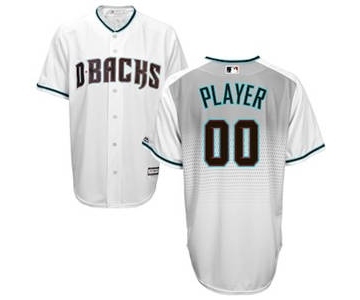 Men's Arizona Diamondbacks Customized White Teal Cool Base Custom Baseball Baseball Jersey