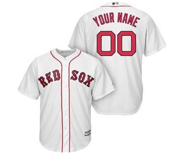 Men's Boston Red Sox Customized White Cool Base Custom Baseball Baseball Jersey