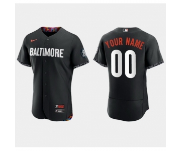 Men  Baltimore Orioles Active Player Custom Black 2023 City Connect Flex Base Stitched Baseball Jersey