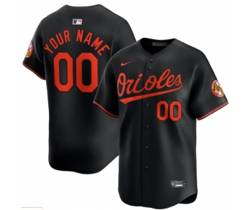 Men Baltimore Orioles Nike Black Alternate Limited Custom Jersey