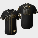 Men's 2019 Golden Edition Baltimore Orioles Black Custom Flex Base Jersey