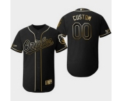 Men's 2019 Golden Edition Baltimore Orioles Black Custom Flex Base Jersey