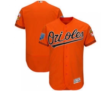 Men's Baltimore Orioles Customized Majestic Orange 2018 Spring Training Flex Base Team Jersey