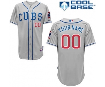 Baseball Chicago Cubs Grey Customized Men Cool Base Jersey