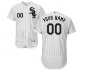 Men's Chicago White Sox Customized Home White Black Flex Base Custom Baseball Baseball Jersey
