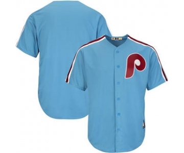 Custom Philadelphia Phillies Light Blue Cooperstown Cool base Jersey