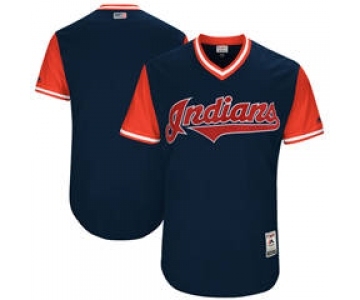 Men's Cleveland Indians Customized Navy 2017 Little League World Series Players Weekend Jersey