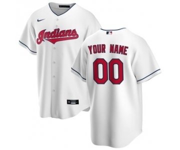 Men's Cleveland Indians Home 2020 Baseball Custom Cool Base Jersey - White