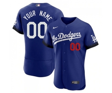 Men's Los Angeles Dodgers Active Player Custom Royal 2021 City Connect Flex Base Stitched Baseball Jersey