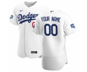 Men's Los Angeles Dodgers Custom White Home 2020 World Series Champions Authentic Player Baseball Jersey