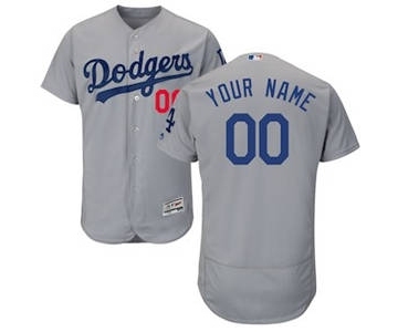 Men's Los Angeles Dodgers Customized Alternate Road Gray Flex Base Custom Baseball Baseball Jersey