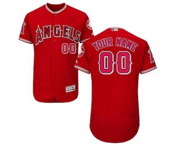 Men's Los Angeles Angels Customized Alternate Scarlet Flex Base Custom Baseball Baseball Jersey