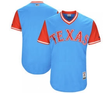 Men's Texas Rangers Customized Light Blue 2017 Little League World Series Players Weekend Jersey