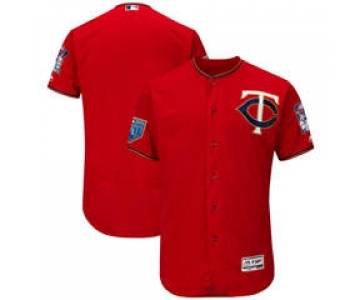 Men's Minnesota Twins Customized Majestic Scarlet 2018 Spring Training Flex Base Team Jersey