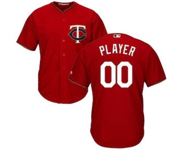 Men's Minnesota Twins Customized Red Cool Base Custom Baseball Baseball Jersey