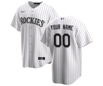 Men's Colorado Rockies Home 2020 Baseball Custom Cool Base Jersey - White Purple