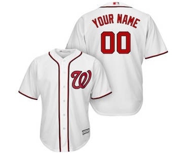 Men's Washington Nationals Customized White Cool Base Custom Baseball Baseball Jersey