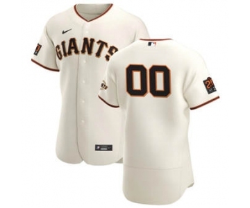 Men's San Francisco Giants Custom Cream Home 2020 Authentic 20 at 24 Patch Player Baseball Jersey