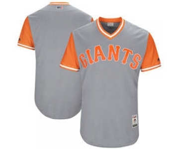 Men's San Francisco Giants Customized Gray 2017 Little League World Series Players Weekend Jersey