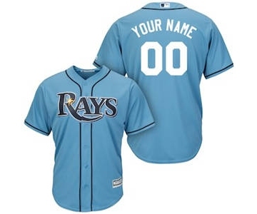 Men's Tampa Bay Rays Customized Light Blue Cool Base Custom Baseball Baseball Jersey