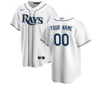 Men's Tampa Bay Rays Home 2020 Baseball Custom Cool Base Jersey - White