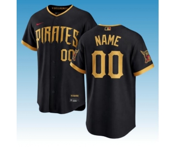 Custom Pittsburgh Pirates Black 2026 City Connect Stadium Stitched Baseball Jersey