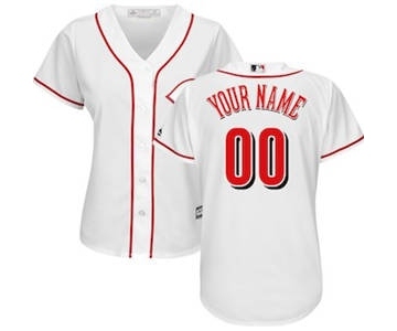 Women's Cincinnati Reds Customized White Home Cool Base Custom Jersey