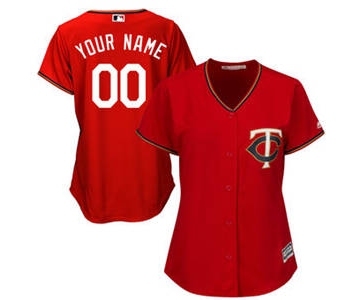 Women's Minnesota Twins Customized Scarlet Cool Base Alternate Jersey