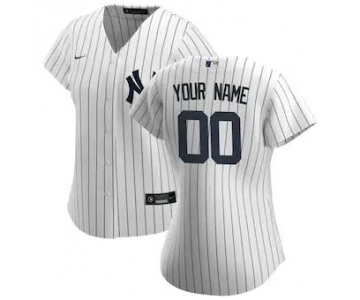Women's New York Yankees 2020 Home Replica Custom Jersey - White Navy