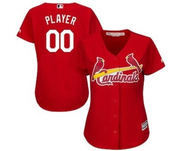Women's St. Louis Cardinals Customized Scarlet Cool Base Alternate Jersey