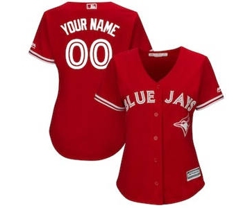 Women's Toronto Blue Jays Customized Scarlet 2017 Cool Base Replica Custom Jersey