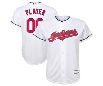 Youth Cleveland Indians White Home Custom Baseball Baseball Jersey